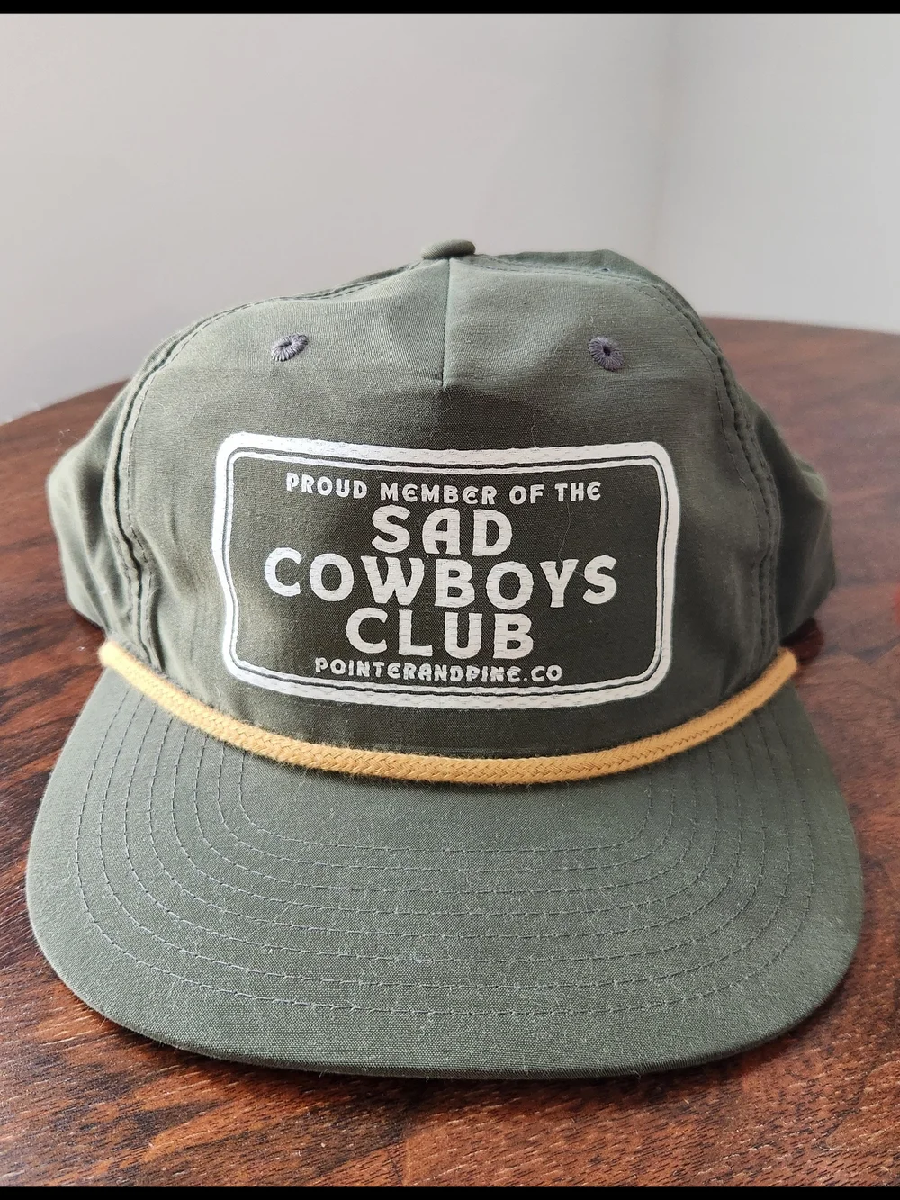 Sad Cowboys Club Olive Rope-Trim Cap